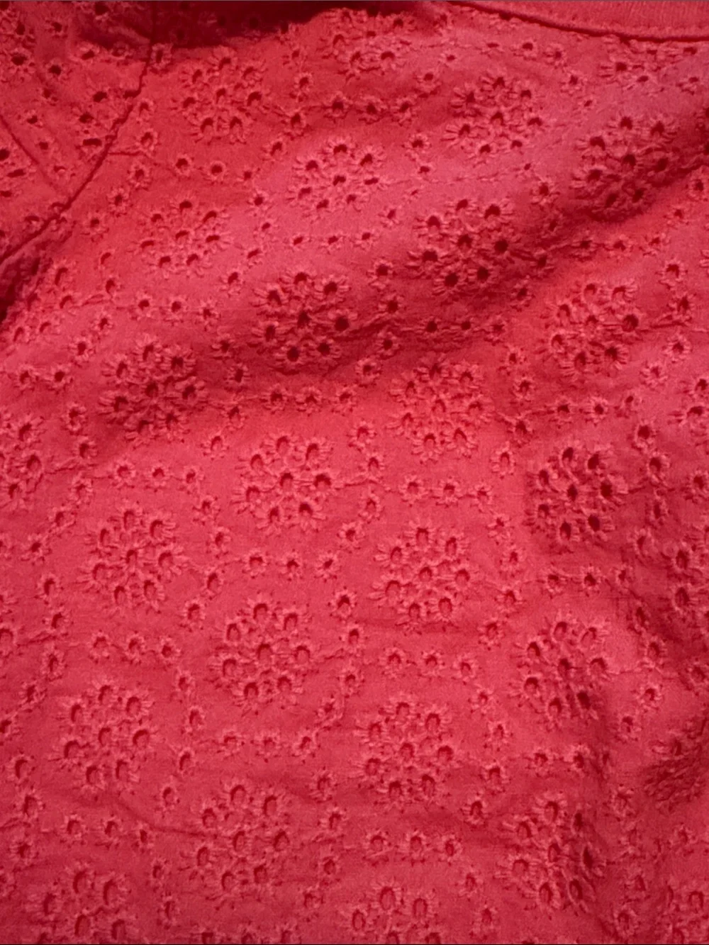OshKosh B'gosh Coral Red Eyelet Short Sleeve Top